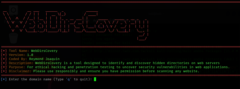 WebDirsCovery Screenshot